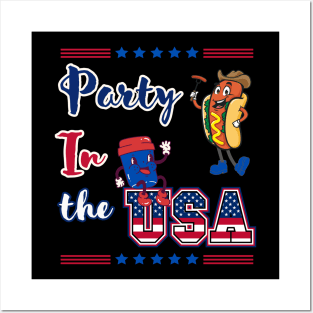 Party In The USA Hot Dog and coffee Posters and Art